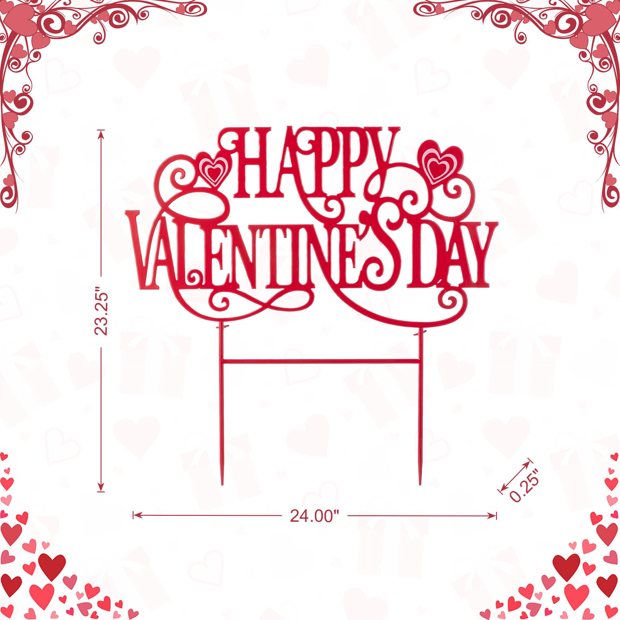 Glitzhome® 23.25" Metal Happy Valentine's Day Yard Stake